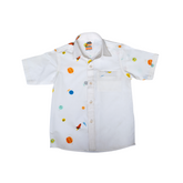 WHITE AOP FASHION S.SLV SHIRT